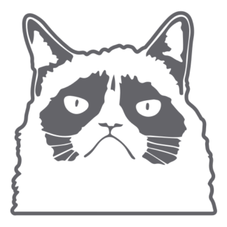 Grumpy Cat Decal (Grey)